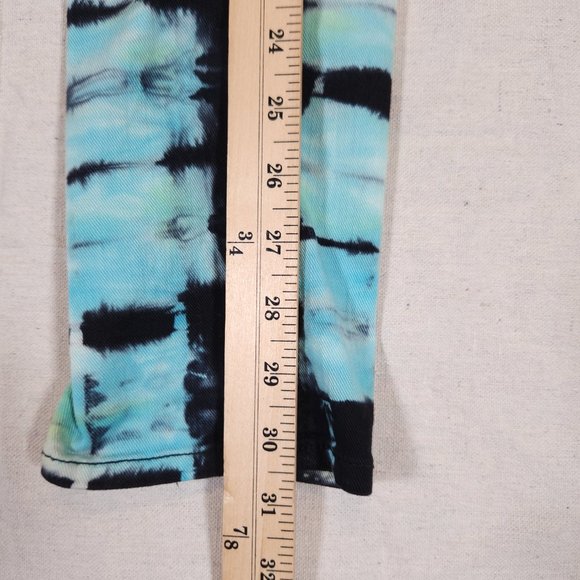 Rogue Jeans Tie Dye Mens 28 Black Skinny Stretchy Denim Pants Boho Retro - Picture 6 of 14